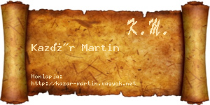 Kazár Martin névjegykártya
