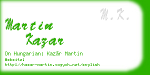 martin kazar business card